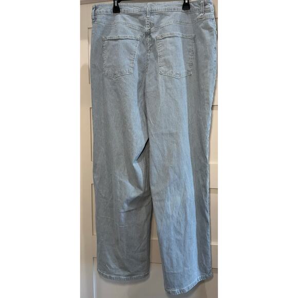 Universal Threads Relaxed Wide Leg Hickory Stripe Denim Pants Plus Size 17 Reg - Picture 7 of 13